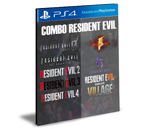 COMBO RESIDENT EVIL 0,1,2,3,4,5,6,7,8 PS4 Mídia Digital