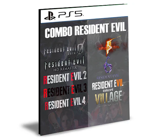 COMBO RESIDENT EVIL 0,1,2,3,4,5,6,7,8 PS5 Mídia Digital
