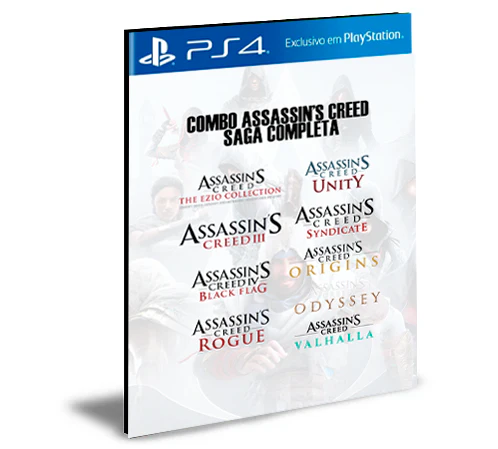 COMBO SAGA COMPLETA ASSASSIN'S CREED PS4 Mídia Digital
