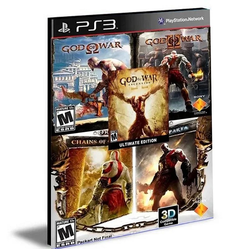 GOD OF WAR 1 + 2 + Ascension + Olympus + Ghost of Sparta Ps3 Mídia Digital