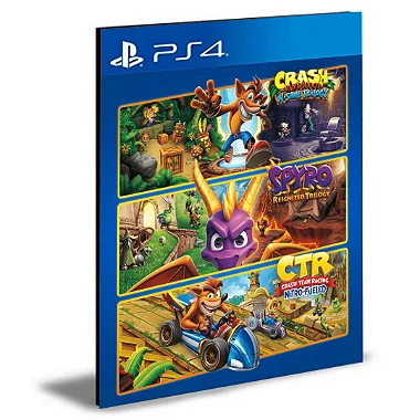 Pacote Triplo Crash + Spyro Ps4 e Ps5 Mídia Digital